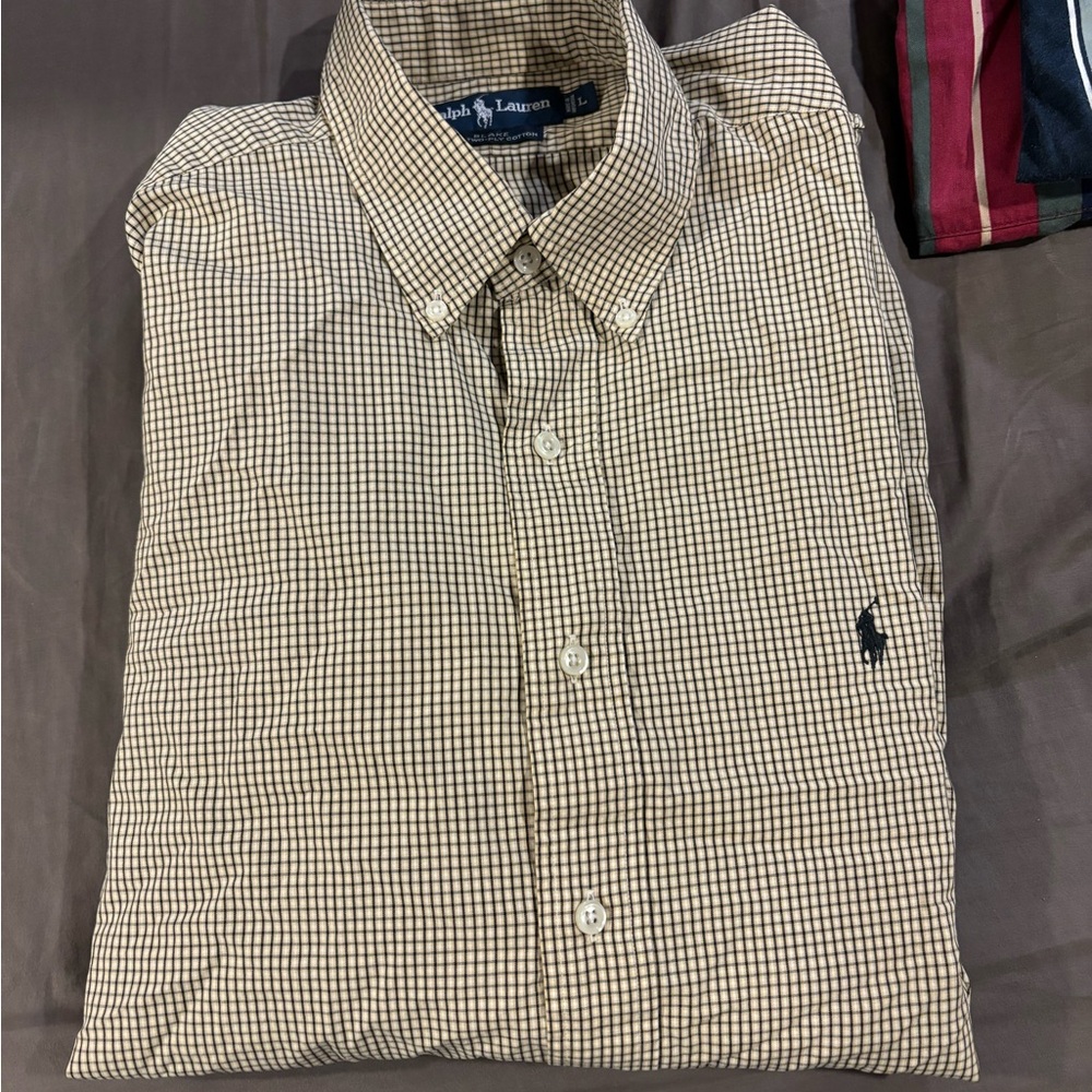 Ralph Lauren Men's Brown Checkered Shirt